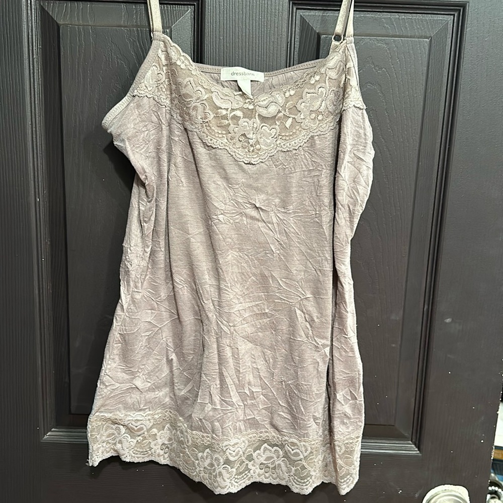 Dress barn adjustable strap lace cami sz L